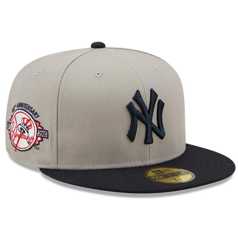 Acheter la Casquette NY New York Yankees Homme Grise et Bleue Marine New  Era 59Fifty Fitted Side Patch Anniversary